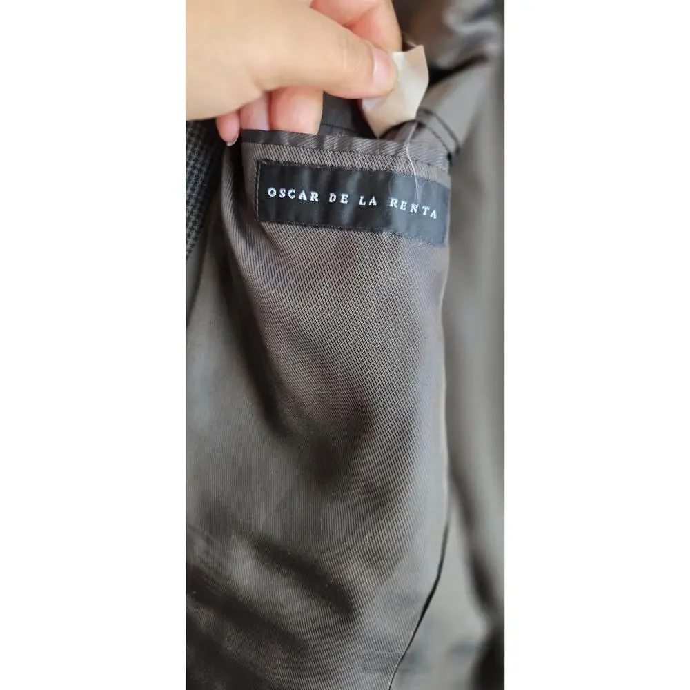 Vintage Oscar De La Renta 3Button Wool Blazer Sport Coat Jacket Men's Gray 44L